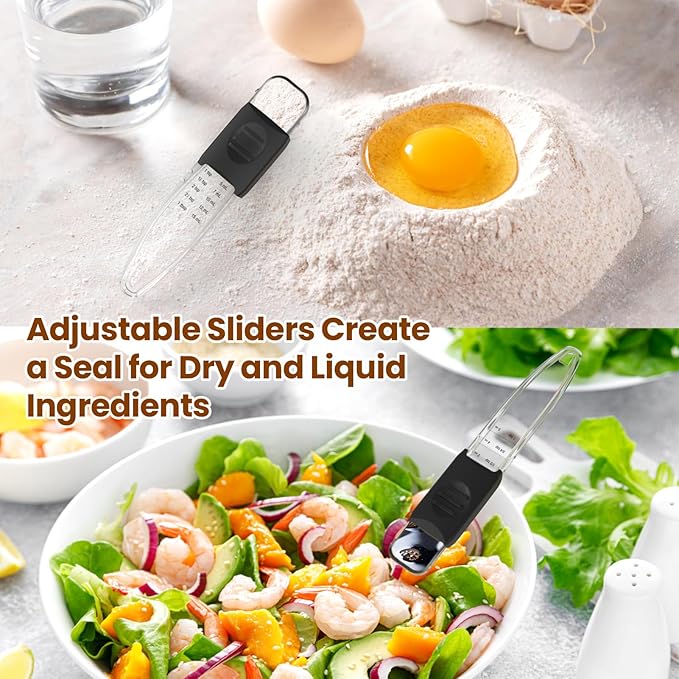 Professional Adjustable Measuring Spoons Set of 2#2258, Fits in Spice Jars, Teaspoon Measuring Spoons 9 in 1 for Dry and Liquid, BPA- free & Dishwasher Safe - Image 5