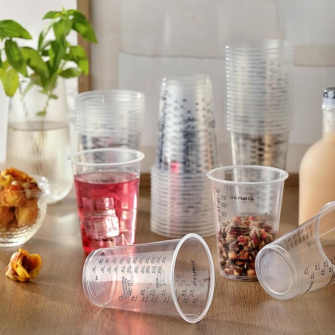 50PCS Resin Epoxy Mixing Cups, DQELFA 8oz Clear Plastic Paint Measuring Cups with 50pcs Wooden Stirring Sticks for Epoxy Resins, Mixing Paint, Pigments, Resins - Image 6