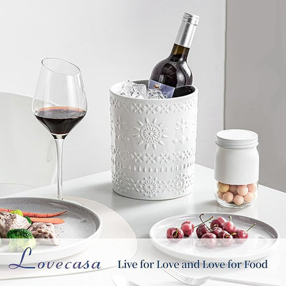 LOVECASA Extra Large Kitchen Utensil Holder, 7.2" Ceramic Farmhous Utensil Holder For Kitchen Countertop Décor With Heavy And Sturdy Base, Utensil Crock Organizer, White - Image 4