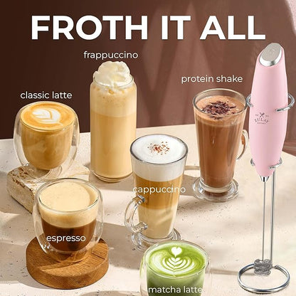 Zulay Kitchen Patented Tornado Triple Whisk Milk Frother with 4 Duracell Batteries – Handheld Foam Maker for Coffee, Lattes, Matcha & Hot Chocolate – Rich, Creamy Froth in Seconds - Candy - Image 5