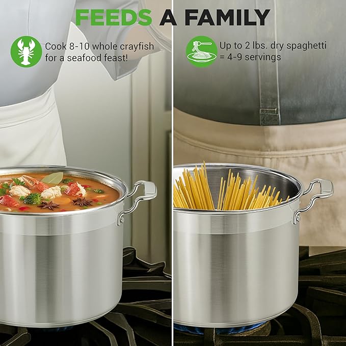 NutriChef 8 Qt Heavy-Duty Stockpot with Stainless Steel Lid - Induction Compatible Cooking Pot, Ideal for Soups and Stews - Image 4