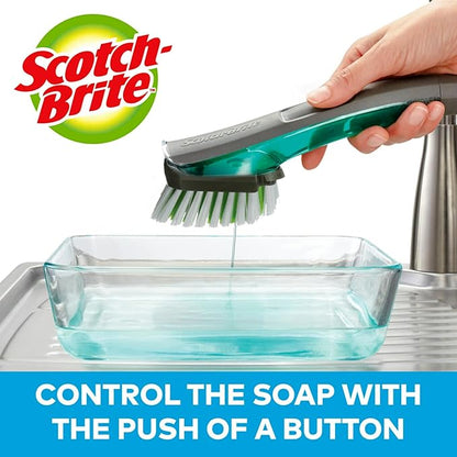 Scotch-Brite Odor Resist Soap Control Dishwand Brush, Non-Scratch Cleaning Brush with Scraper, Stands Upright (Pack of 4) - Image 4