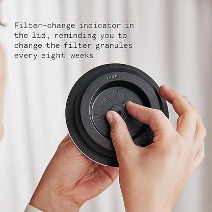 Aarke Purifier - Premium Glass and Stainless Steel Water Filter Pitcher, Refillable Filter System and Granules, 2.4L Pitcher with 1.18L Filtration Capacity - Image 5