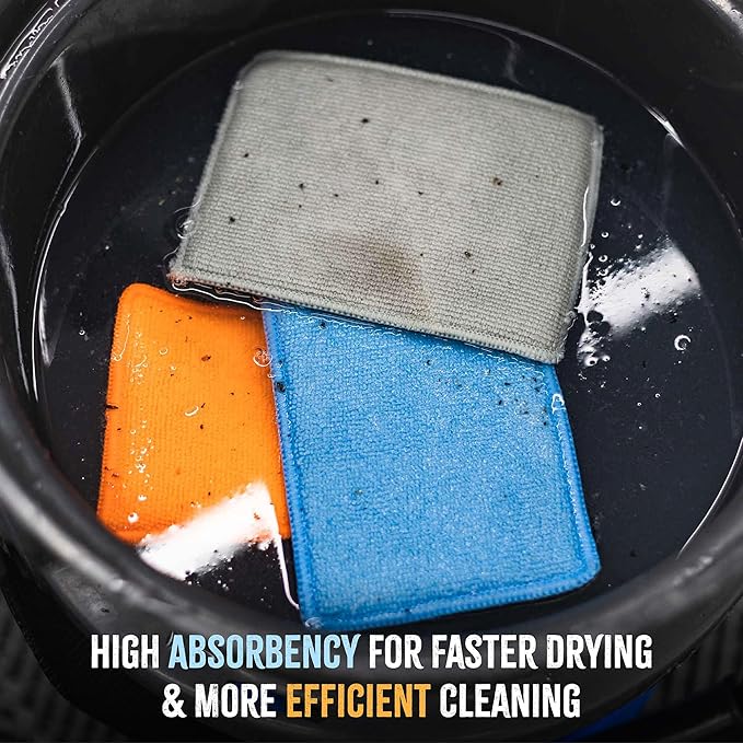 The Rag Company - Jersey Bug Scrubber Pads - Terry Weave, Easily and Safely Trap Bug Splatter in Sponge, Safe on All Finishes, 4in x 6in, Orange (5-Pack) - Image 9