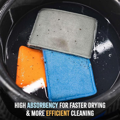 The Rag Company - Jersey Bug Scrubber Pads - Terry Weave, Easily and Safely Trap Bug Splatter in Sponge, Safe on All Finishes, 4in x 6in, Orange (5-Pack) - Image 9