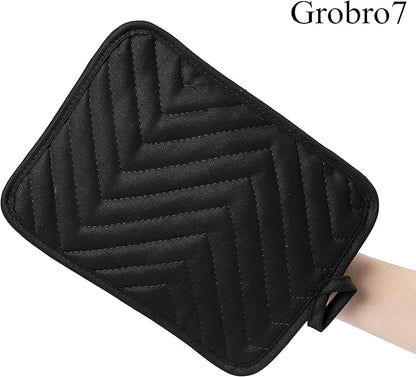 GROBRO7 5Pack Cotton Pocket Pot Holder Set Kitchen Heat Resistant Potholder Machine Washable Hot Pads Bulk Oven Mitts Black Plain Hot Pads Trivet for Baking Cooking with Pocket 7x9 - Image 2