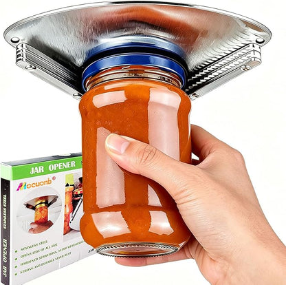 Moeuonb latest Under Cabinet Jar Opener for Seniors, Stainless Steel Jar Opener for Weak Hands, Jar Lid & Bottle Cap Opener Tool, Under Counter Can Opener, One Handed Jar opener by Moeuonb
