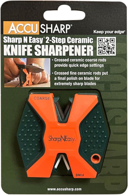AccuSharp 2-Step Coarse and Fine Rods Knife Sharpener, Hones, Restores & Sharpens Kitchen Knives and All Types of Blades, Keychain Pull Through Knife Sharpener, Blaze Orange - Image 3
