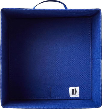 Amazon Basics Collapsible Fabric Storage Bins, Cube Organizer with Handles, 13"x13"x13", Navy, 6-Pack - Image 3