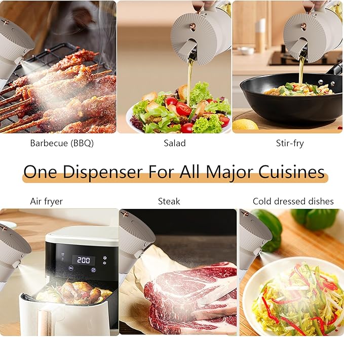 2026 New 19.6oz/580ml Olive Oil Sprayer for Cooking, Leak Glass Olive Oil Dispenser Bottle, 2 in 1 Oil Dispenser and Oil Sprayer, Switch Between Mist & Precision Pour for Air Fryer, BBQ, Salad,Baking - Image 6