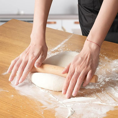 French Rolling Pin for Baking - Tuyotue 11.8 Inches Beech Wood Tapered Rolling Pin Dough Roller for Pizza Dough, Pie Crust Cookie Fondant Dumpling - Image 3