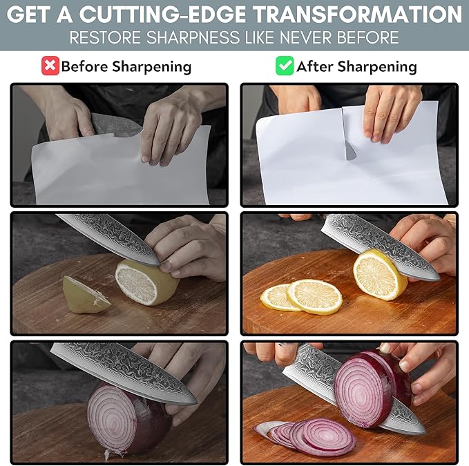PATENTED ORIGINAL ADJUSTABLE ROLLING KNIFE SHARPENER KIT: Adjustable Height, 30 Angle Options, 5 Removeable Whetstone Plates, Leather Strop with Travel Case - Kitchen Knife Sharpener - Image 8