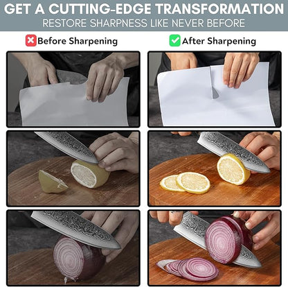 PATENTED ORIGINAL ADJUSTABLE ROLLING KNIFE SHARPENER KIT: Adjustable Height, 10° to 40° for 30 Angle Options, Removeable Diamond Plates with Travel Case - Kitchen Knife Sharpener - Image 8