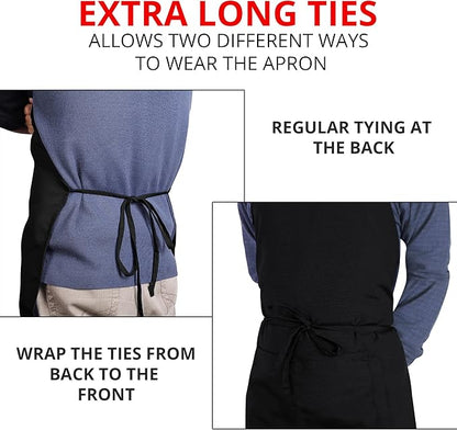 Utopia Kitchen 2 Pack Bib Apron, Adjustable with 2 Pockets, Water and Oil Resistant, Cooking Kitchen Chef Apron for Women Men - Image 6