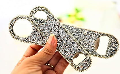 Beer Bottle Opener Diamond Bling Crystal Opener for Beer, Can, Soda Personalized Bartender Bottle Opener for Bar, Party, Travel,Church Package-2Pcs