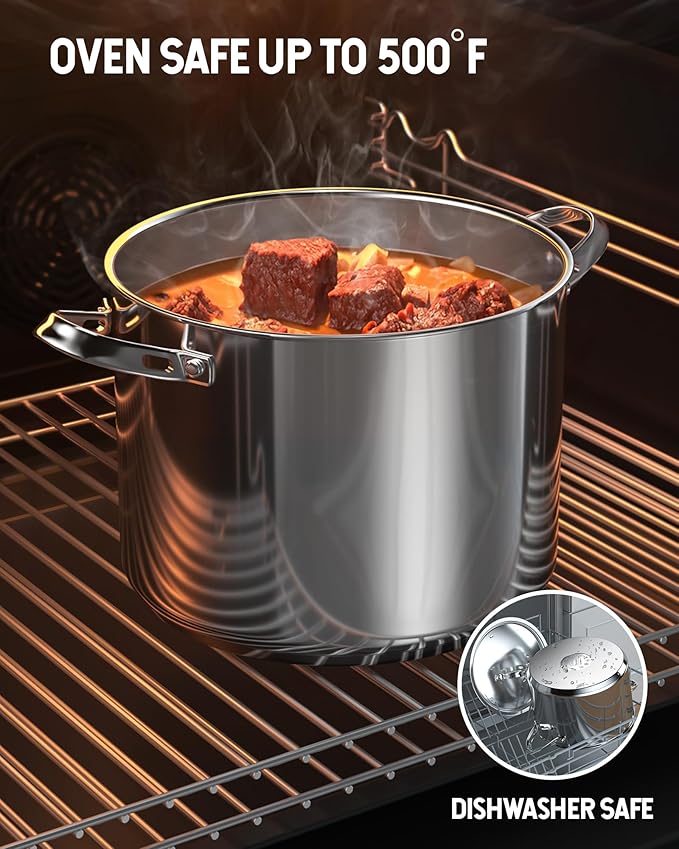 Cooks Standard 18/10 Stainless Steel Stockpot 8-Quart, Classic Deep Cooking Pot Canning Cookware with Stainless Steel Lid, Silver - Image 7