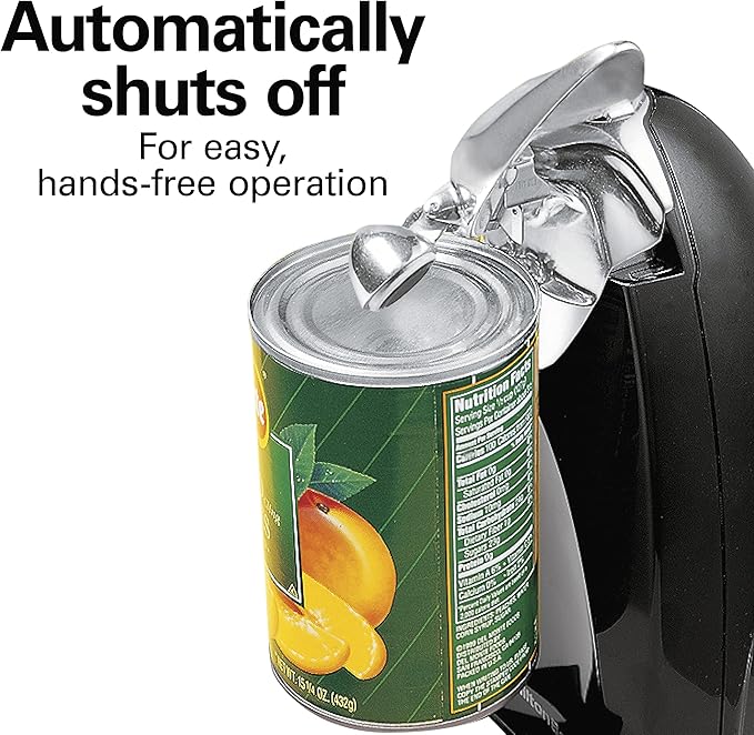Hamilton Beach Electric Automatic Can Opener with Auto Shutoff, Knife Sharpener, Cord Storage, and SureCut Patented Technology, Extra Tall, Black - Image 5