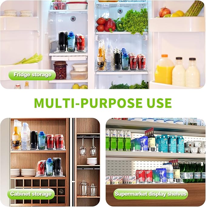 Coanto Drink Organizer for Fridge, Soda Can Dispenser for Refrigerator, Automatic Self-Pushing Fridge Drink Dispenser Holds up to 30 Cans, 6 Row - Image 5