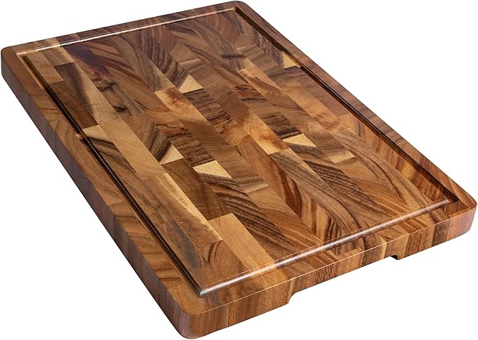 THETCHRY Walnut Cutting Boards for Kitchen, End Grain Wooden Chopping Board with Juice Groove, Charcuterie Butcher Block for Meal Prep & Serving with Gift Box, 16.5" x 11.6" x 0.8" by Thetchry