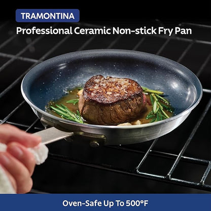 Tramontina Professional 10-Inch Ceramic Non Stick Frying Pan, Heavy-Gauge Aluminum Skillet with Ceramic Nonstick Coating, Dishwasher and Oven Safe, Black - Image 7