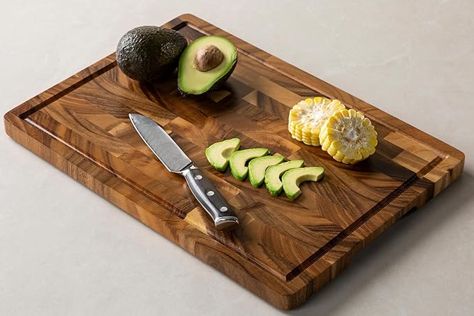 THETCHRY Walnut Cutting Boards for Kitchen, End Grain Wooden Chopping Board with Juice Groove, Charcuterie Butcher Block for Meal Prep & Serving with Gift Box, 16.5" x 11.6" x 0.8" - Image 8