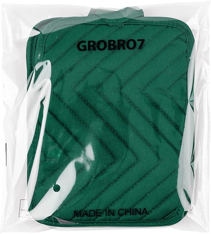 GROBRO7 5Pack Pocket Pot Holders Cotton Heat Resistant Potholder Multipurpose Hot Pads Machine Washable Oven Mitts Heat Pads for Daily Kitchen Baking and Cooking 8.9 x 6.9 in Dark Green - Image 7