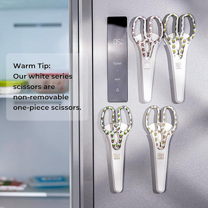 Linoroso Kitchen Scissors Heavy Duty Kitchen Shears with Magnetic Holder Made with Japanese Steel 4034, Multipurpose Ultra Sharp Cooking Scissors for Meat/Vegetables/BBQ/Herbs/Pizza (Graphic,Tiger) - Image 2