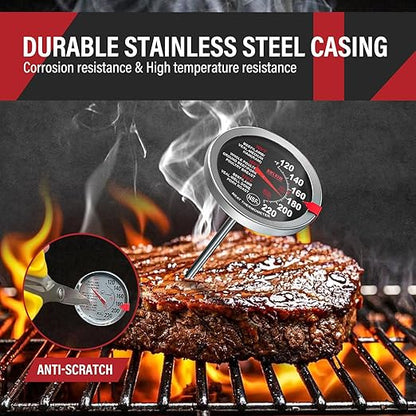 AWLKIM 2 Pack Stainless Steel Meat Thermometer, Safe Leave in Oven, 2.5-in Extra-Large Dial Food Thermometer for Cooking, Temperature Probe for Baking, Steak, Turkey - Kitchen Gadgets - Black - Image 6