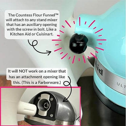 Countess Flour Funnel™ - Stand Mixer Attachment by The Cookie Countess (White) - Image 8