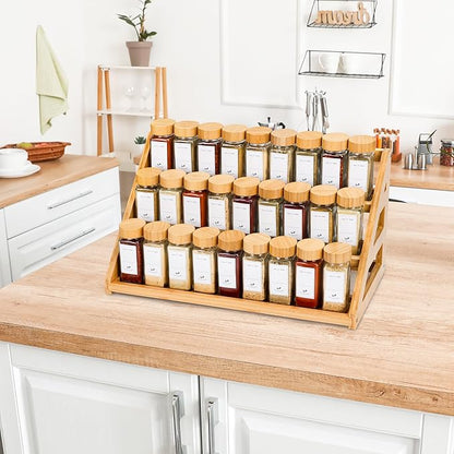 Spice Rack, Spice Organizer -3 Tier Bamboo Spice Racks, Solution for Spice Storage in Kitchens, Countertops，Storage Rooms and Other Places - Image 8
