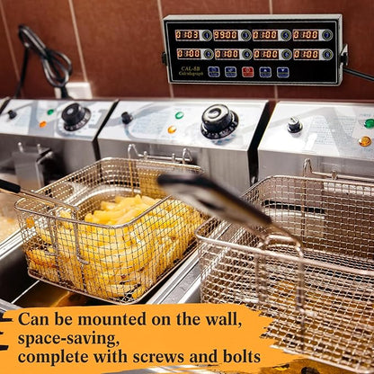 Relaxweex 1 Pack Commercial 8 Channel Digital Kitchen Timer, Multi-Countdown Timer with Loud Alarm & Large LCD Display, Wall Mount or Countertop for Restaurant, Fry Station, Baking & Lab Use - Image 5