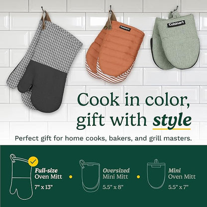 Cuisinart Kitchen Oven Mitts – Heat-Resistant Kitchen Mitts for Oven with Non-Slip Neoprene Palm, Long Cuff, and Cotton Filling – Durable Oven Gloves for Cooking, Baking, & Grilling (Chambray) - Image 6