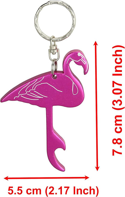 SWATOM Pink Flamingo Bottle Opener Keychain Beer Openers Tool Key Chain Ring Accessories