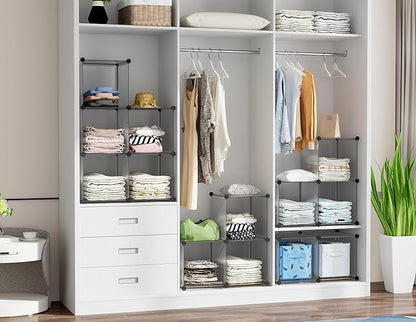 HOMIDEC 6 Light Grey Cube Storage Organizer, Modular Storage Shelf with Hammer, Cube Storage Bin Cabinet Closet Bookshelf for Living Room, Bedroom, Office, Each Cubes Size 11.8 x 11.8 inch - Image 4