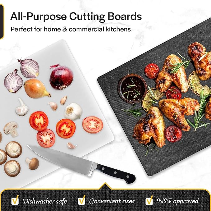 Thirteen Chefs Extra Large 24 x 18 Plastic Cutting Board - 1/2" Thick White HDPE for Restaurants and Professional Kitchens - Image 2