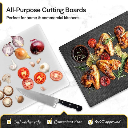 Thirteen Chefs Extra Large 24 x 18 Plastic Cutting Board - 1/2" Thick White HDPE for Restaurants and Professional Kitchens - Image 2