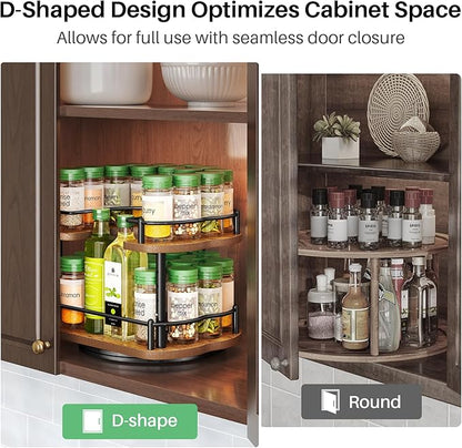 Spice Rack Organization for Cabinet - Height Adjustable Rotating Lazy Susan Organizer, Spice Organizer Fits Cabinets Wide＞ 11 inches, Clearance Height ＞10.5 inches - Image 7