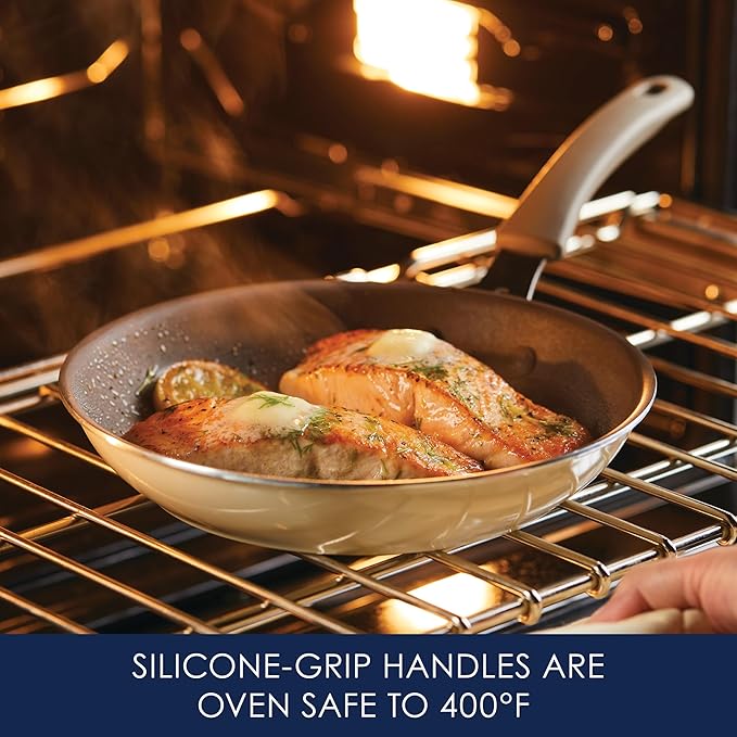 Rachael Ray Cook + Create Nonstick Frying Pan/Skillet, 12.5 Inch - Almond - Image 5