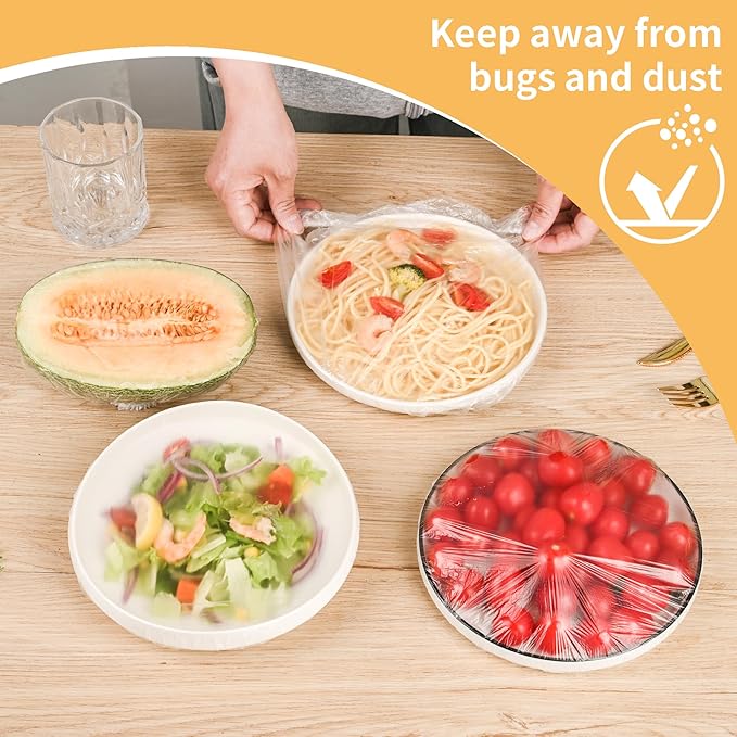 100 Bowl Covers Shower Caps for Sourdough Bread Proofing Large Elastic Reusable Plastic Wrap for Food Storage Baking Rising Meal-Prep Fermentation BPA-Free Keep Food Fresh - Image 4