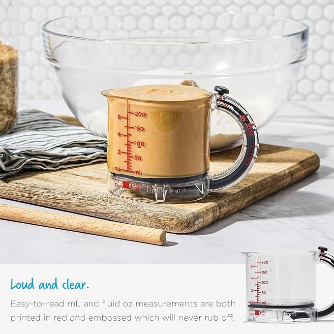 Dreamfarm Upcup All-in-1 Adjustable Measuring Cup, Metric & Imperial Measurements up to 1 Cup - Black/Clear - Image 8