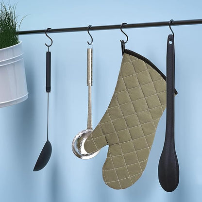 ARCLIBER Oven Mitts Heat Fire Resistant Oven Mitts 425 ° F, Quilted Terry Cloth Cotton Soft Lining Oven Gloves, Extra Long Kitchen Mittens for Cooking Baking - Image 7