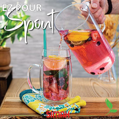 Simax Glass Pitcher, 64 Ounce (2 Quart) Borosilicate Glass, Made in Europe Hot and Cold Safe Iced Tea Pitchers for Drinks, Water, Lemonade Pitcher, Cocktail Jug, Sangria Pitchers - Image 6