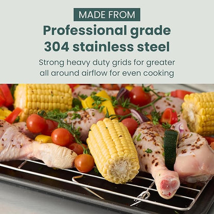 Ultra Cuisine Heavy Duty 3 Tiers Stackable, 16" x 10" Cooling Rack for Cooking and Baking - Professional Grade Premium 100% Stainless Steel Baking Rack & Wire Cooling Mesh - Dishwasher Safe - Pack 3 - Image 4