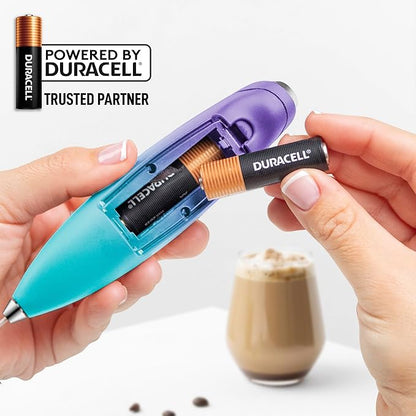 Zulay Kitchen Whisk Milk Frother with 4 Duracell Batteries - Powerful Handheld Foam Maker for Coffee, Lattes, Matcha, Hot Chocolate & Cappuccinos - Whip Creamy Froth in Seconds - Image 6