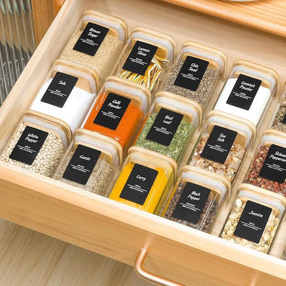 ComSaf 6Pcs 6 oz Spice Jars with Label Trial Set, Glass Spice Jars with Bamboo Lids Supplementary Set, Seasoning Container Trial Pack, Perfect for Ktichen Starter - Image 6