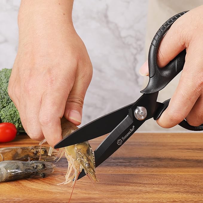 Sunnecko Kitchen Scissors All Purpose Heavy Duty Scissors Titanium Coated, Kitchen Shears for Food, Micro Serrated with Detachable Blades - Image 8