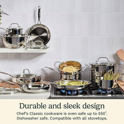 Cuisinart 1.5 Quart Sauce Pan with Cover, Stainless Steel Pot with Lid, Small Kitchen Pots, Dishwasher Safe, Compatible with Induction, Electric, Gas Cooktops, Oven Safe Saucepan, Cool Grip Handles - Image 5