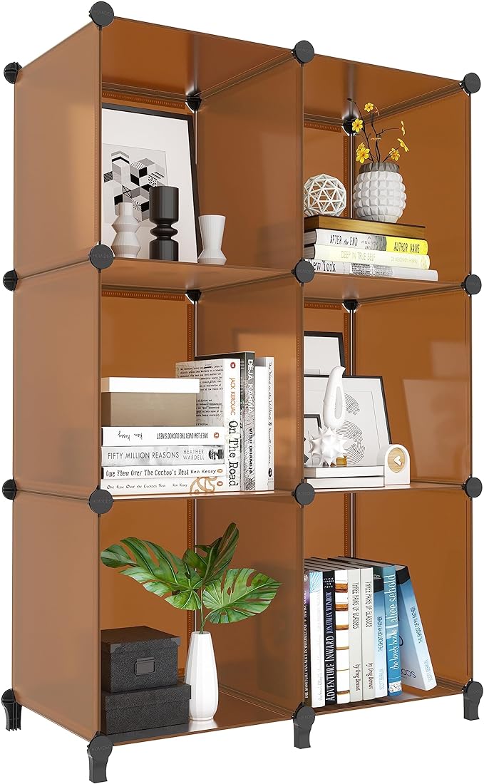 6-Cube Storage Organizer, Closet Organizer Storage Shelf Bookcase Bookshelf with Metal Hammer, Storage Cubes Organizer Cabinet for Kids, Closet, Bedroom, Bathroom, (11.8x11.8x11.8 inch) by DecorateYourHome