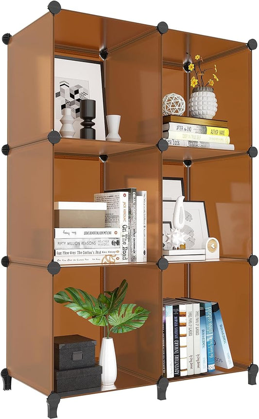 6-Cube Storage Organizer, Closet Organizer Storage Shelf Bookcase Bookshelf with Metal Hammer, Storage Cubes Organizer Cabinet for Kids, Closet, Bedroom, Bathroom, (11.8x11.8x11.8 inch) by DecorateYourHome