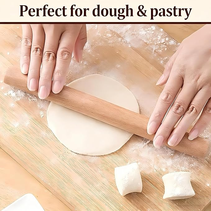 3-Pack 10-Inch Wooden Rolling Pins – Classic 1-Inch Diameter Baking Tools for Dough & Pastry - Image 5